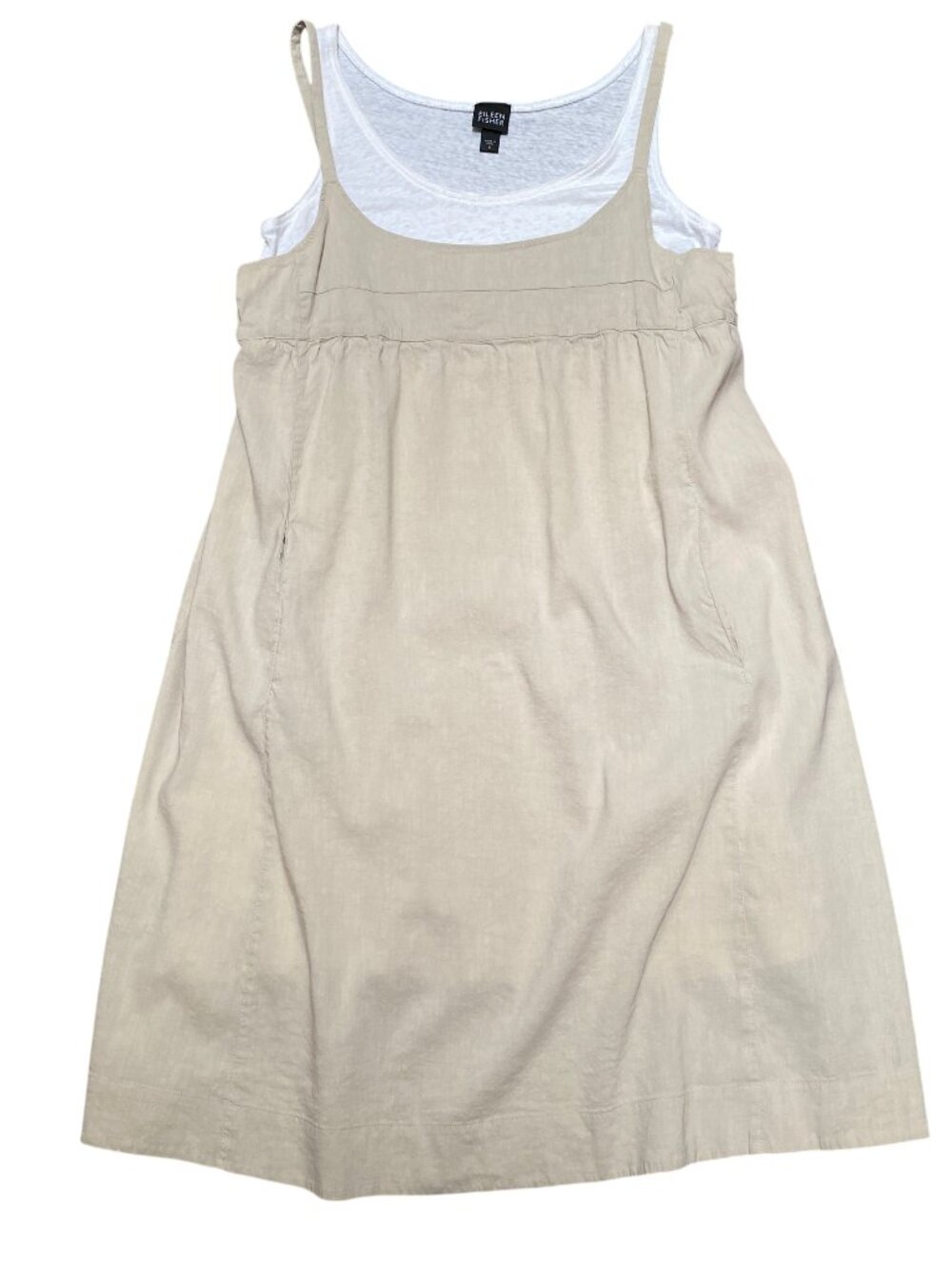 Eileen Fisher Linen Sun Dress Set with Tank Tee Dress Base Layer